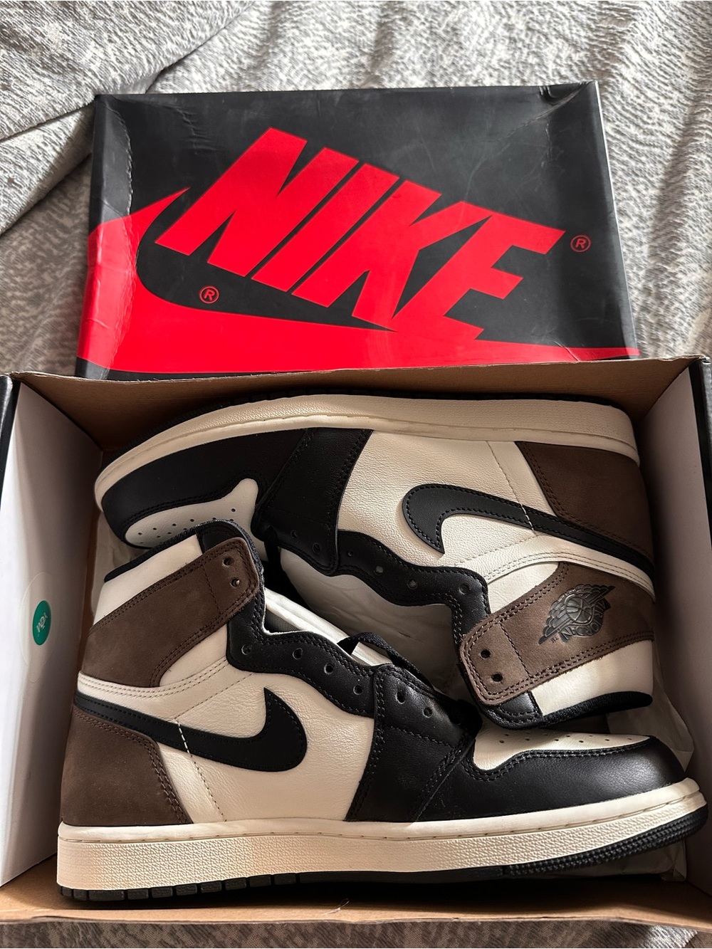 Jordan Men’s High-Top Sneakers in Black, White & Brown